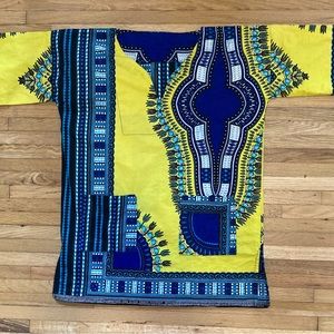 Dashiki African Dutch Wax Print Cotton Tunic Top Handmade
